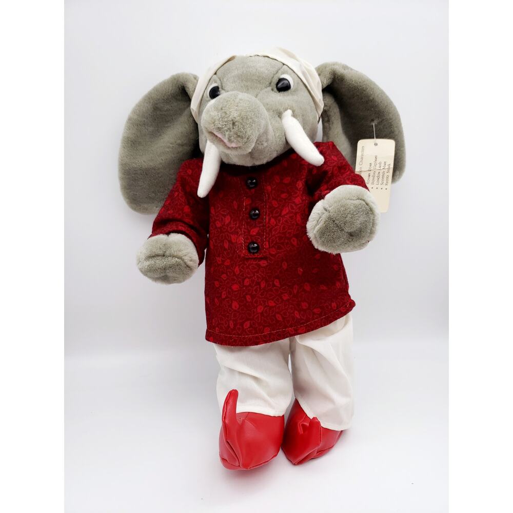 Rare Vintage Sugarloaf International Pals 13" Gray Elephant Nightgown Slippers